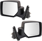 TRQ 2 Piece Driver and Passenger Side Mirror Assembly Set Electric Adjustment Heated No Memory Textured Compatible with 2007-
