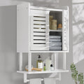 AmazerBath Bathroom Wall Cabinets, Bamboo Medicine Cabinets with Towel Bar, Hanging Over The Toilet Storage Cabinet with Adju