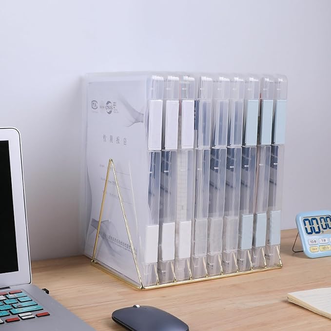 LonlyEagle 6 Pcs Clear A4 File Portable Project Case, Plastic Storage Box for 8.5" x 11" Letter Paper, Scrapbook Paper Storag