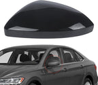 DERI Driver Side Mirror Cap Compatible with Volkswagen Jetta 2019 2020 2021 2022 2023 2024 2025, Left Side Mirror Cover fit for VW Jetta US Version Without Turn Signals, Glossy Black, 17A857537AGRU