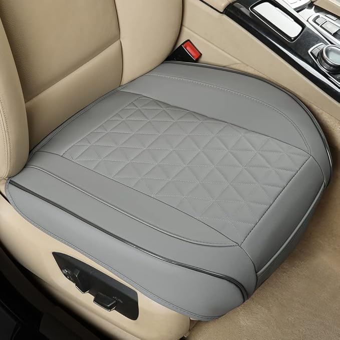 Black Panther Luxury Faux Leather Car Seat Cover for Front Bottom Seat, Anti-Slip and Wrap Around The Bottom, Fits 95% of Veh