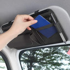 JEYODA Car Sun Visor Organizer - Auto Visor Pocket and Interior Accessories with Multi-Pocket Net Zippers (Style 2-Black)