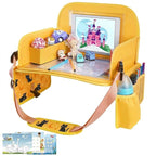 MENZOKE Kids Travel Tray for Toddler Car Seat, Toddler Gift for Boy Activities with iPad Holder Stand & Storage Pockets, Road