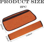 Extended Seat Belt Cover Pad, 2 Pack Soft & Comfortable Universal Seatbelt Covers for Adults and Kids, Fits Car Seat Belts, Armrest, and Backpacks (Brown)