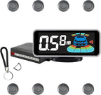 Backup Parktronic System Car Auto Vehicle Reverse with 8 Parking Sensors kit, LCD Display, Distance Detection (Meter/Foot Switchable), Buzzer Alarm and Voice Prompt Function（Dark Grey）