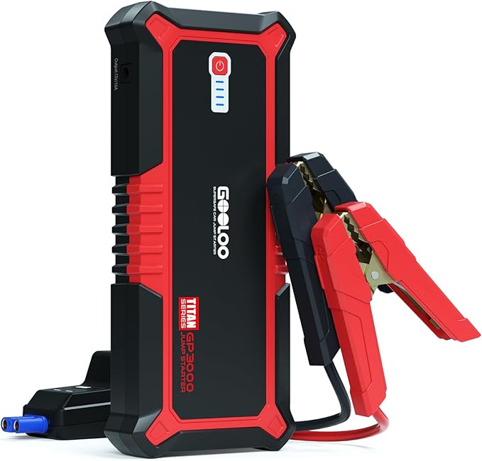 GOOLOO Upgraded GP3000 Jump Starter 3000A Peak Car Starter (Up to 9L Gas or 7L Diesel Engine) 12V Jump Box Auto Lithium