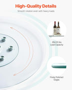 VEVOR 40 in Glass Lazy Susan Turntable, Tempered Glass Dining Table Centerpiece with 6 Rotating Wheels, 360° Smooth and Silen