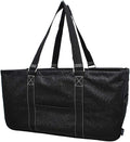 NGIL Extra Large Utility Tote Reusable Grocery Bag Oversized Collapsible for Groceries, Storage, Picnic, Beach (Glitter-Black)