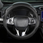 Car Steering Wheel Cover, Microfiber Breathable Ice Silk Leather Steering Wheel Cover Soft Anti-Slip Safety, 15inch Four Seas