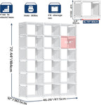 Mavivegue Book Shelf, 18 Cube Storage Organizer, DIY Bookcase, Metal Cube Bookshelf, Tall Book case for Bedroom, Living Room,