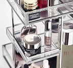 Hersoo 360 Degree Rotation Cosmetic Organizer -Premium Makeup Storage with Spin Base,Antique Countertop Cosmetic Storage,Larg