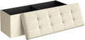SONGMICS MAZIE Collection - 43 Inches Folding Storage Ottoman Bench, Ottoman Foot Rest, End of Bed Bench, Storage Chest, Load