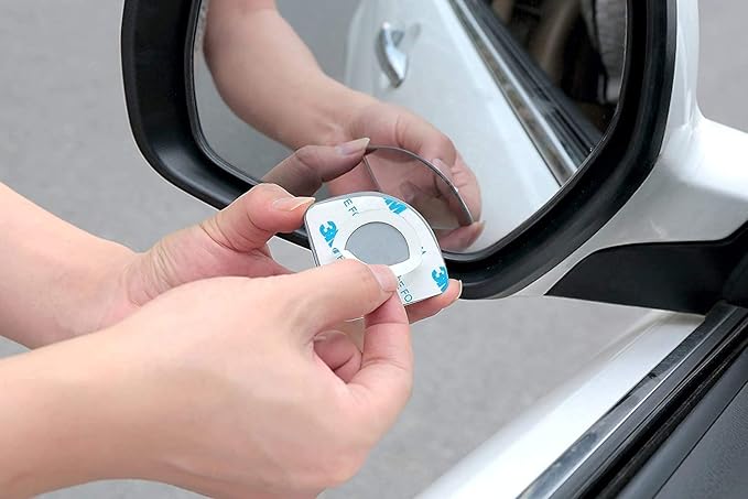 Verivue 2.5-Inch Fan-Shaped Blind Spot Mirrors for Cars, Universal Fit, HD Convex Wide Angle, Stick-On Frameless Side Mirror 