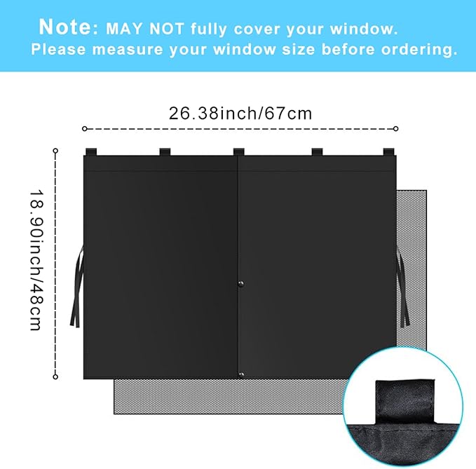 Ovege 2-Pack Magnetic Car Window Shades - Double Layer UV Protection for Side Windows | Privacy Sunshade Covers for Babies, Pets & Kids | Easy Install Car Curtains