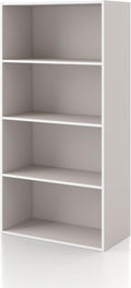 Homes: Inside + Out Apexa 4-Tier Cube Storage Organizer Shelves, Stackable Wood Bookcase Fits Cubby Bins for Organization, Do