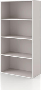 Homes: Inside + Out Apexa 4-Tier Cube Storage Organizer Shelves, Stackable Wood Bookcase Fits Cubby Bins for Organization, Do