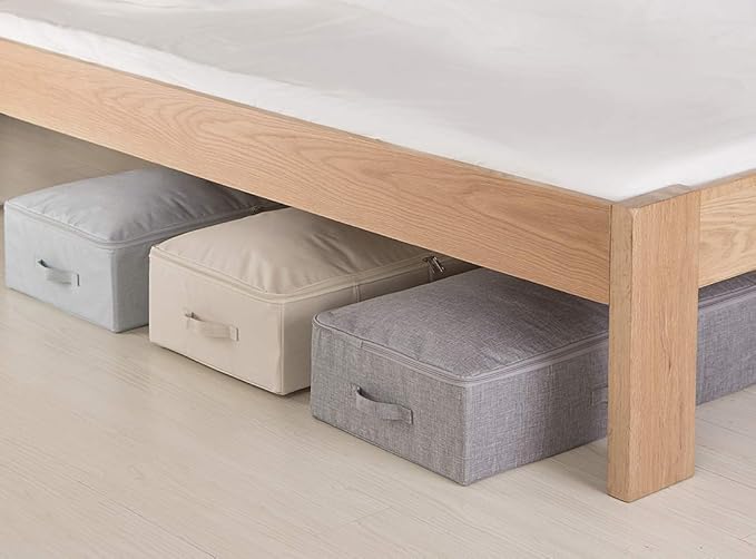 iwill CREATE PRO Pack of 2, Collapsible Rigid Storage Baskets for Underbed Organizer, Good for Clothing, Shoes, Bedding in Wa