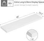 Vivelove Single Floating Shelves 48 Inches, 48 x 10 inch Deep x 1.8 in Thick, Long Wall Shelves Heavy Duty 80 lbs for Bedroom