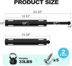 2 Pack Valet Rod for Closet Retractable, 13.4"-23.2" Pull Out Clothes Hanger Rail, Heavy Duty Alloy Steel Side Mount Wardrobe