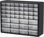 Akro-Mils 06705 TiltView Horizontal Plastic Organizer Storage System Cabinet with 5 Tilt Out Bins & 10144, 44 Drawer Plastic 