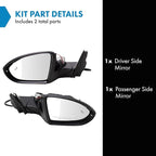 TRQ Driver & Passenger Side Power Heated Memory Mirrors Paint to Match with Housing Turn Signal Compatible with 2019-2022 Vol