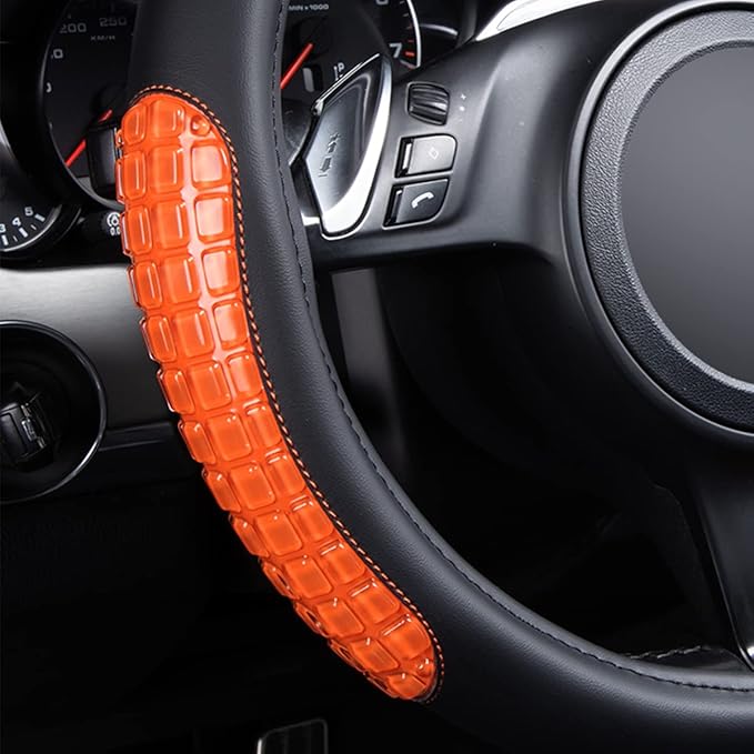 Flying Banner car Steering Wheel Cover Gel Massage Velvet Cool Warm Universal Size 15 inches SUV Truck Anti Slip Odorless Sum