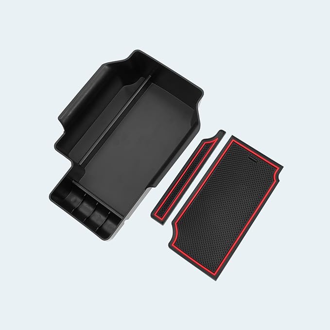 JDMCAR Compatible with Center Console Tray Chevy Colorado/GMC Canyon Accessories 2015-2020 2021 2022 - Red Trim