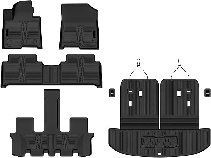 AUXKO All Weather Floor Mats Cargo Mat Rear Back Seat Protector Fits for Kia Sorento Hybrid 2021-2025 2026 TPE Liner Sorento Hybrid Accessoires Odorless Anti-Slip Black