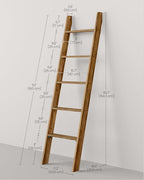 VASAGLE Blanket Ladder Decorative Farmhouse for The Living Room, 5-Tier Ladder Shelf, Ladder Rack for Storage and Decor, Hone