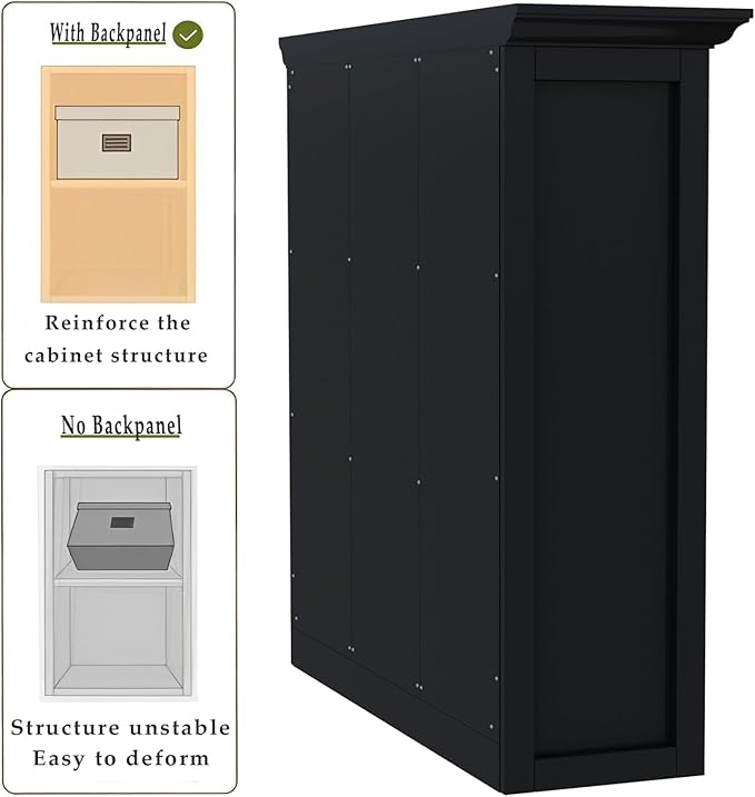 OSCHF Cube Storage Bookcase with Base - Wooden 3 Tiers Floor Standing Open Shelf Cabinet for Home and Office, 9-Cube Lattice 