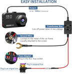 Upgraded Dash Cam Hardwire Kit, Type-C USB Hard Wire Kit 12V-24V to 5V Hardwire Kit with Low Voltage Protection 13ft Dash Cam Charger Power Cord for Dashcam GPS Power Supply Radar Detectors and More