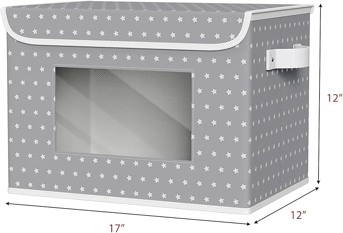 Univivi Fabric Foldable Storage Boxes [4-Pack] Large Collapsible Stackable Storage Bins with Lids, Closet Organizers and Stor