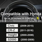 West Llama Customized Auto Car Steering Wheel Cover for Honda Civic, CR-Z, Insight, S2000, 14" - 14.25" (Diamond Quilted-Blac