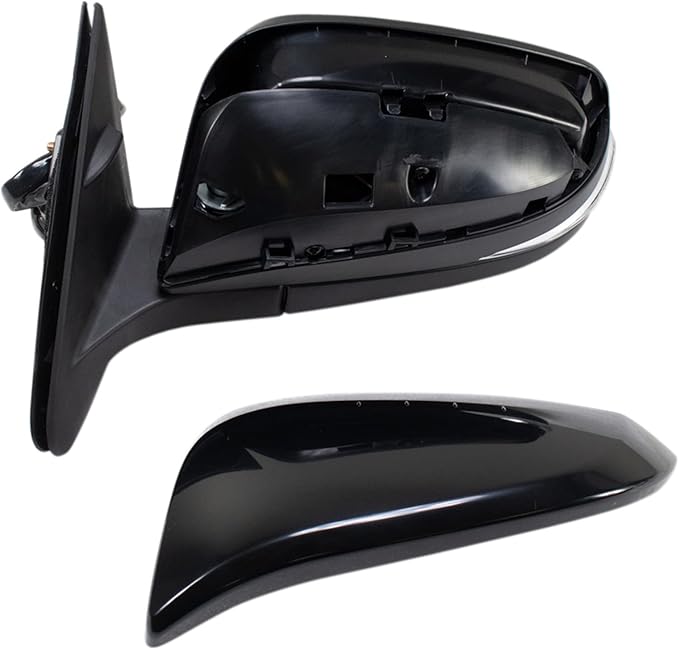 TRQ Driver and Passenger Side Mirror Set Power Heated Blind Spot Detection Puddle Light Paint to Match Compatible with 2014-2