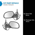 TRQ 2 Piece Driver and Passenger Side Mirror Assembly Set Power Fold Electric Adjustment Heated Memory Textured Compatible wi