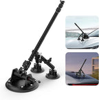 Triple Suction Cup Car Mount Kit for Insta360 with Extension Pole/Selfie Stick, Strong Vacuum Suction Cup Windshield Dashboard Camera Mount for Insta360 x5, GoPro, DJI OSMO with Action Camera Adapter