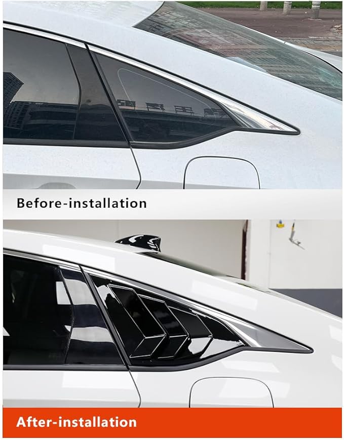 YINGTUU YINGTUU for Honda Accord Accessories 10th Gen 2018 2019 2020 2021 2022 Rear Window Louvers Blinds Trim-Glossy Black