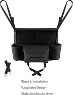 Car Handbag Holder Between Seats with Multi-Pocket Large Capacity Storage Bag, Pet Kids Barrier, Driver Storage Pouch for Handbag Cup