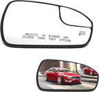 Passenger Right Side Power Heated Mirror Glass Compatible with Ford Fusion 2013-2020 Blind Spot Side View Convex Mirror Glass with Rear Holder Replace DS7Z17K707B DS7Z-17K707-B