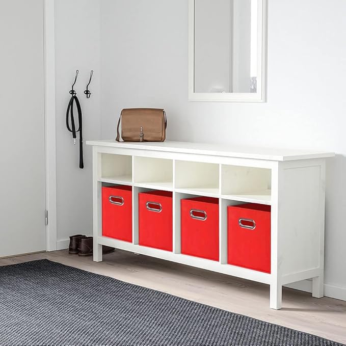 ShellKingdom Storage Bins, Foldable Fabric Storage Cubes And Cloth Storage Organizer Drawer with Metal Handle For Closet And 