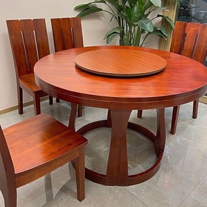 Wooden Lazy Susan Large Rotating Food Turntable Circle Tray Round Wood Tabletop Kitchen for Dining Centerpiece Decor Turntabl