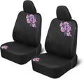 BDK Pink Butterfly & Flowers Car Seat Covers, Cute Car Accessories for Women Front Seat Covers for Car Fits Most Cars Trucks 