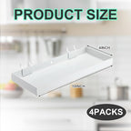 Blulu 4 Pcs Pegboard Shelves, 10 x 4 Inch Metal Heavy Duty Wall Mounted Pegboard Shelf Tray Accessories with Lip for Craft Ro