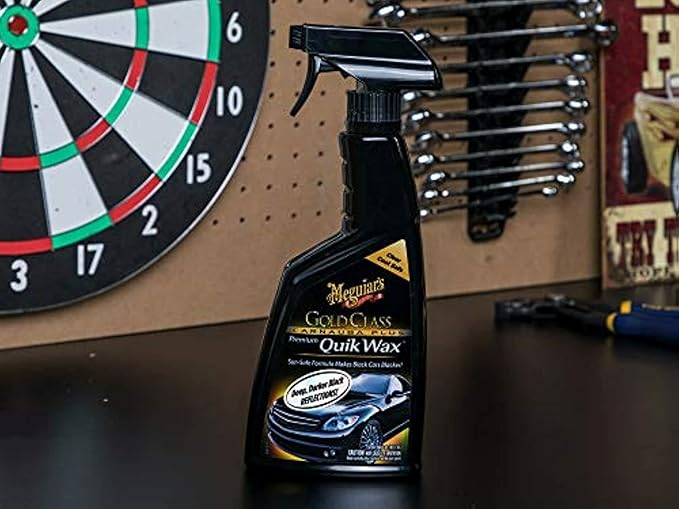 Meguiar's G7716 Gold Class Carnauba Quik Wax, Special Blend for Richness and Shine, Clear Coat Safe Meguiar's Quik Wax, Spray That Leaves Lasting Results Without Residue, 16 Oz