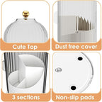 Dustproof Toothbrush Holders with Cover, Rotating Electric Toothbrush and Toothpaste Holder for Bathroom Countertop, 3 Slots 