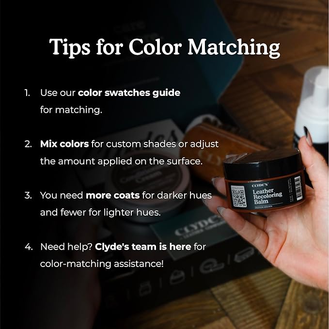 Clyde's™ Recoloring Balm | Non-Toxic Material Dye & Restorer for Furniture, Car Seats, & More | 23 Colors (Black, 100ML)
