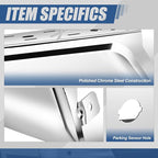 Auto Dynasty Rear Bumper End Caps Cover Compatible with 2015-2020 Ford F-150, Driver Left Side, with Parking Sensor Holes, Polished Chrome