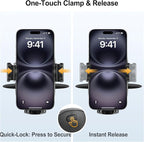 Shock-Resistant CD Slot Phone Holder for Car, CD Player Phone Mount with Adjustable Clamp, 360° Rotation, Non-Slip, Single-Button Release, Heat-Resistant, Universally Compatible with iPhone & Samsung