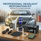 Car Headlight Lens Polish & Scratch Repair Kit, Automotive Headlamp Clarifying Tool with Atomizing Cup, 12V Power Cord and Sa