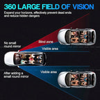 Car Blind Spot Mirrors(5.12 * 2.75in), Adjustable Auxiliary Universal Wide Angle Mirror for Universal Car SUV Mirrors Strong Adhesive HD Glass Mirror Frame Thickness Less than 5MM (R)